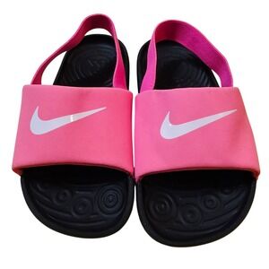 Nike Kawa Slide SE Pink Black Kids Sandals BV1094-610 Size 10C Used